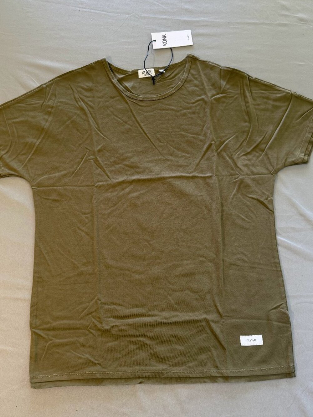 KDNK Men’s Hemp Green Dolman Sleeve Crew Neck Tee Shirt Sz Medium New with Tags